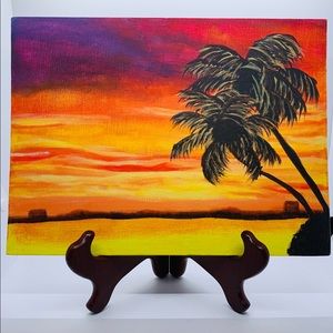 Original Art Work Sunset/Palm Trees Painting
